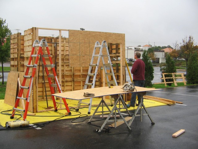 Fire Prevention & Open House 10-13-2005.
Construction of the burn building is in progress.